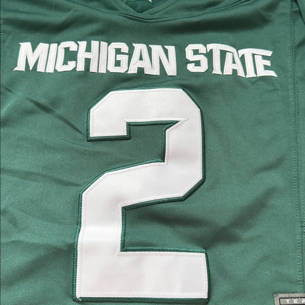 Nike Michigan State MSU Green and White #2 Aiden Chiles football Jersey - Picture 2 of 6
